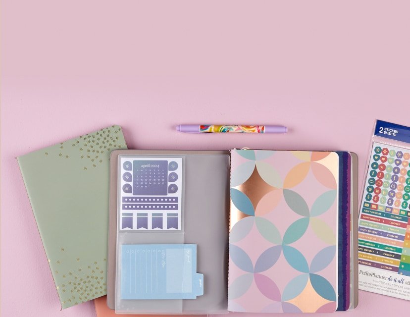 Petite Planners with accessories.